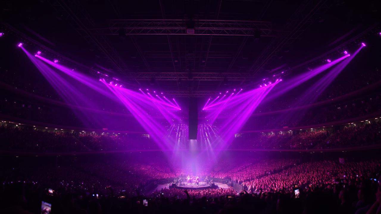 Arena show under stage lighting